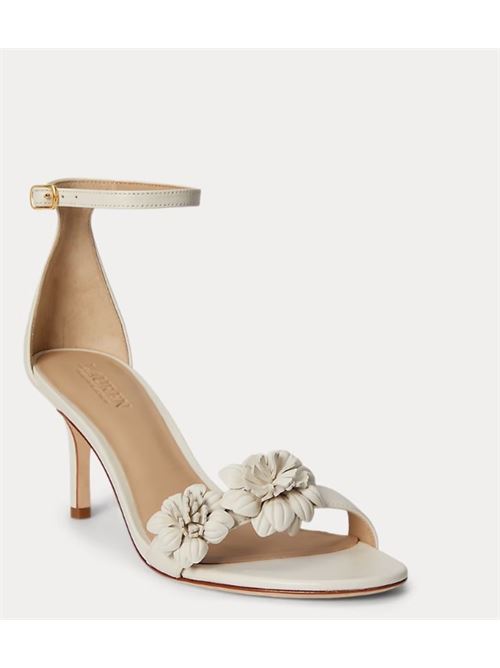 Sandali Allie in cuoio nappa tacco medio LAUREN RALPH LAUREN | ALLIE M FLWR-SANDALS.SOFR WHITE